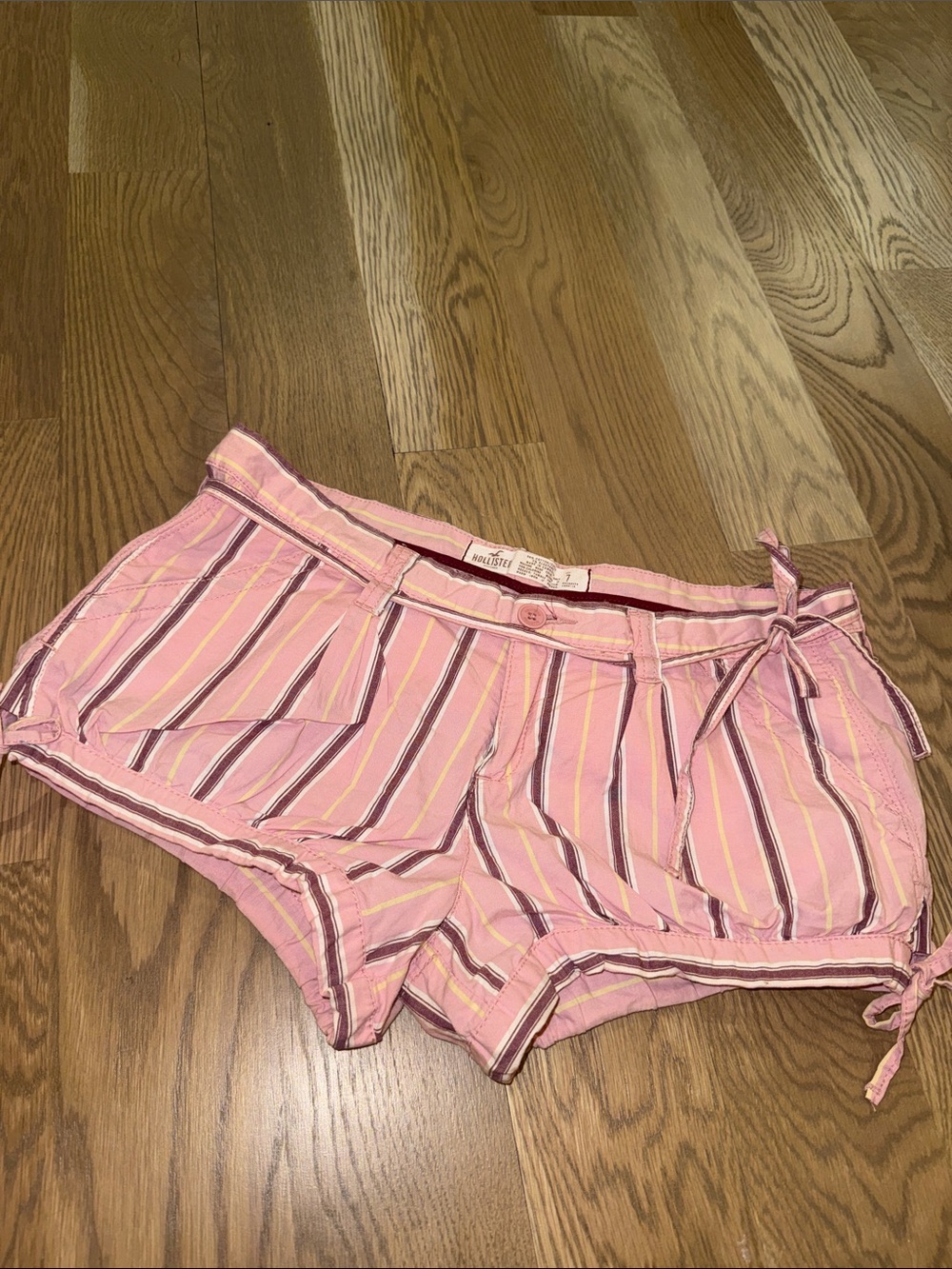 Hollister Y2K Pink Multi-Striped Shorts